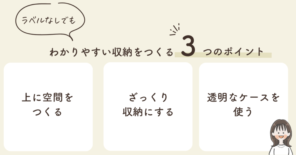 ラベルなしでもわかりやすい収納をつくるポイント